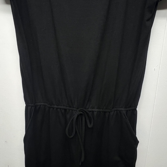 Anrabess Women's Short Sleeve Black Romper Size Large Side Pockets Stretch - Picture 4 of 13
